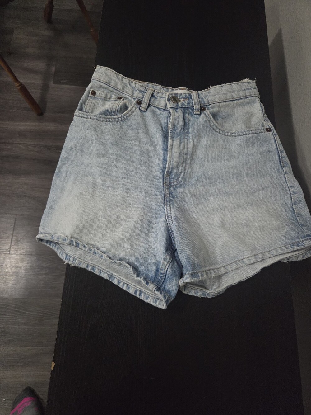 Zara Light Blue High-Rise Denim Shorts